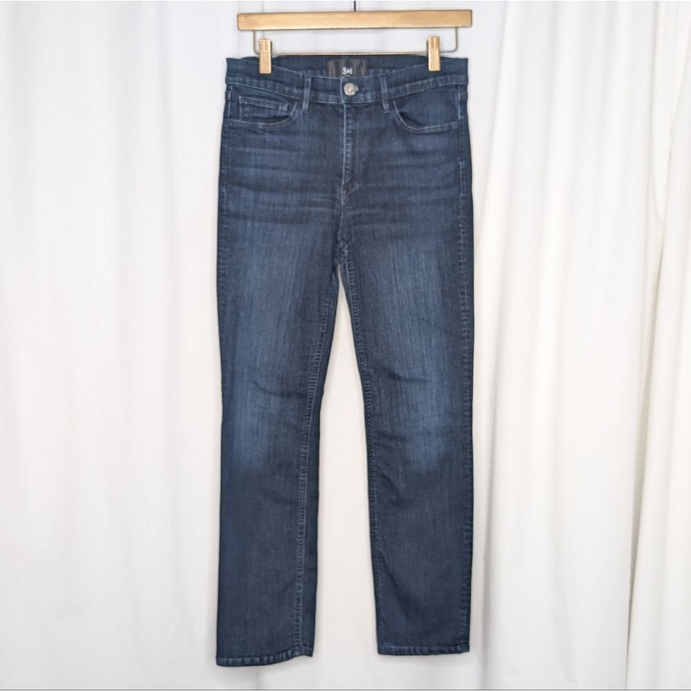 3x1 James W2 Mid-Rise Straight-Leg Cropped Jeans (Style # W2XRC0221) Dark Wash